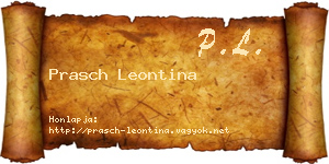 Prasch Leontina névjegykártya